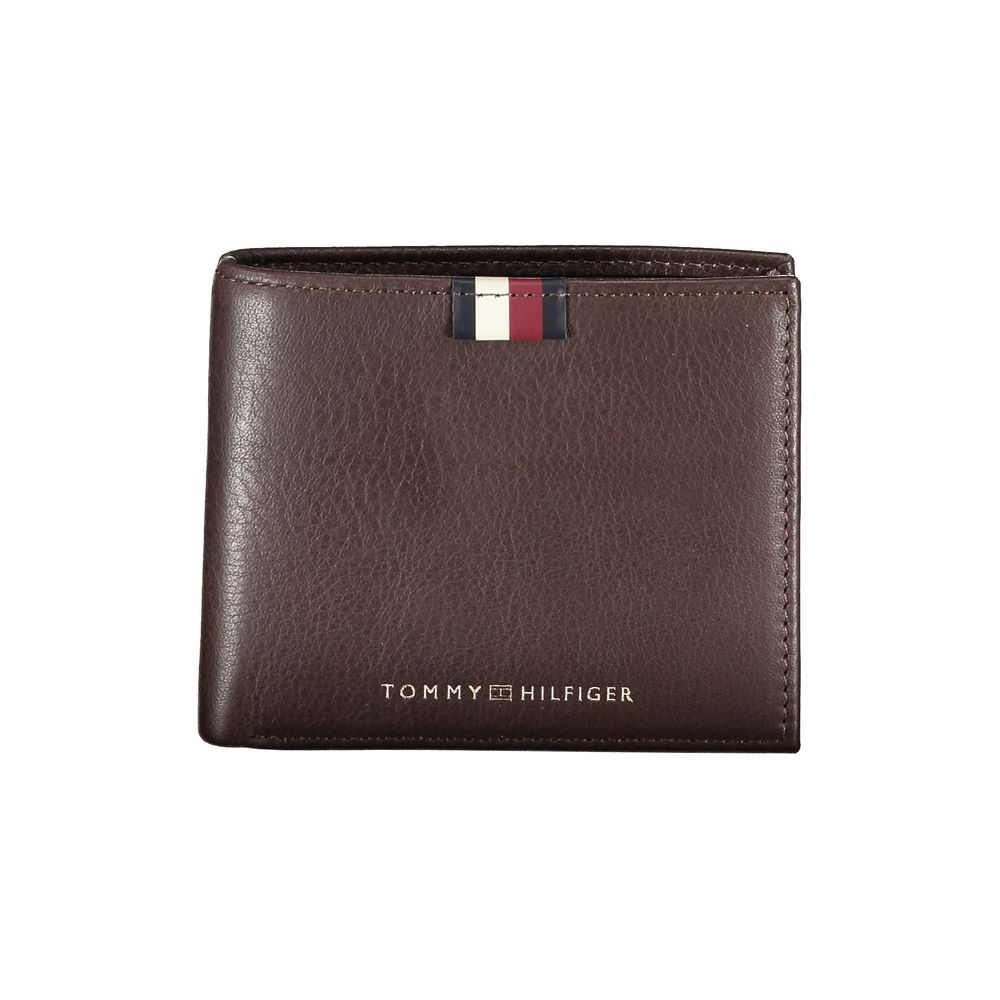 Tommy Hilfiger Braunes Leder Portemonnaie für Männer