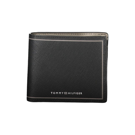 Tommy Hilfiger Elegante schwarze Leder Brieftasche