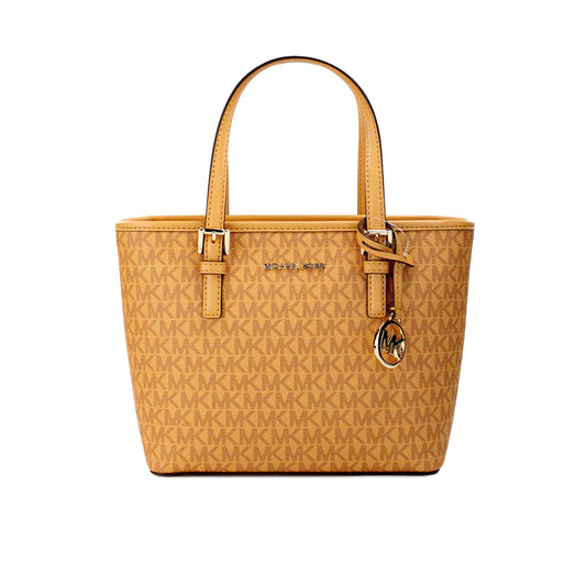 Michael Kors Jet Set Cider PVC Leder XS Carryall Top Zip Tote Bag Geldbörse