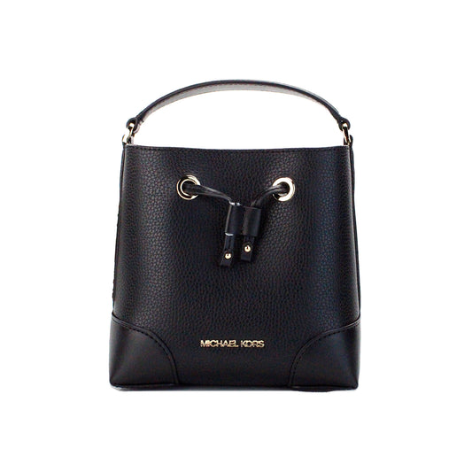 Michael Kors Mercer Small Black Pebbled Leather Bucket Crossbody Bag Handtasche