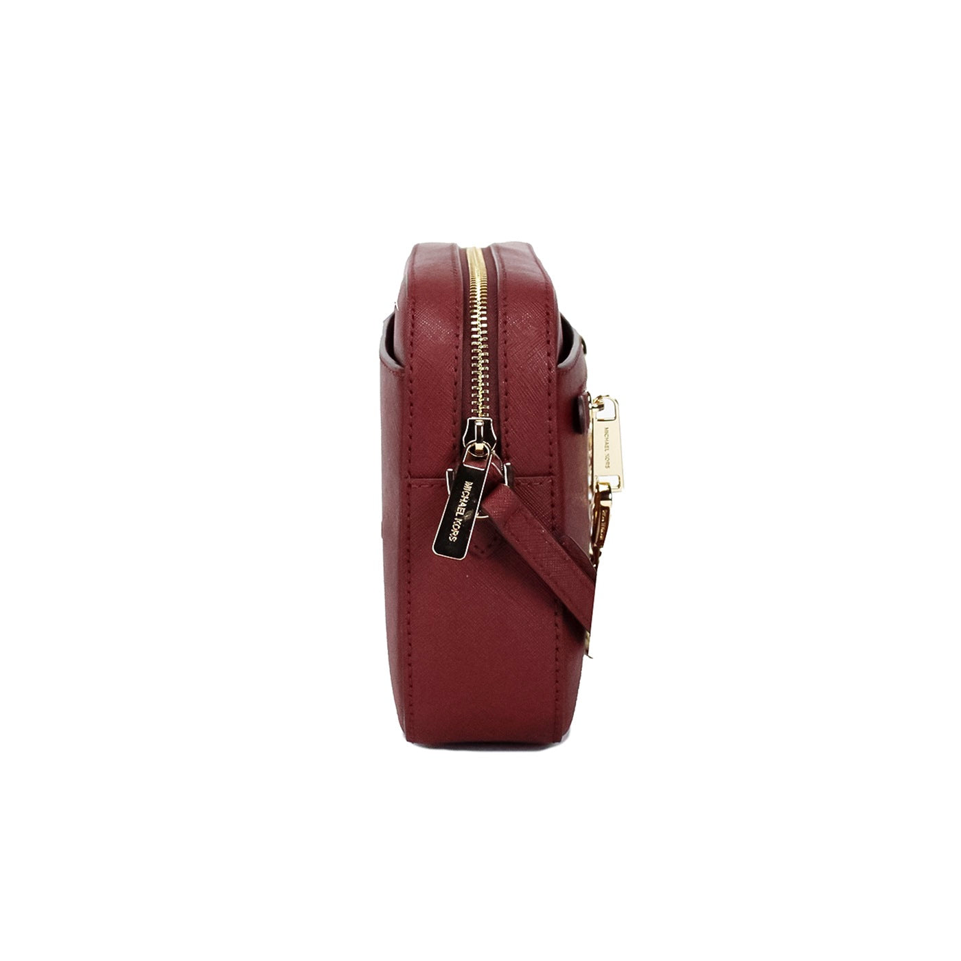 Michael Kors Jet Set East West Große Dark Cherry Leder Zip Kette Crossbody Tasche