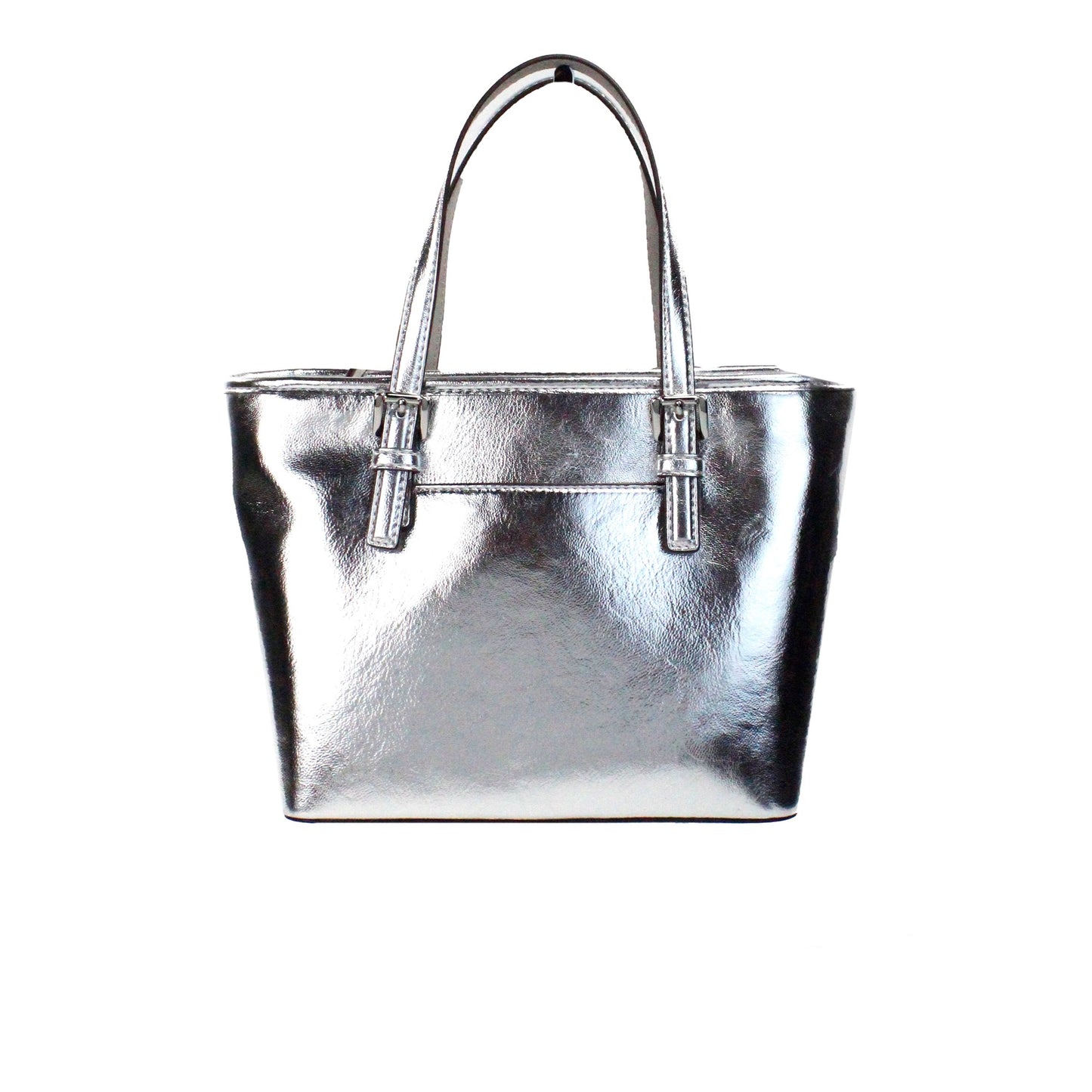 Michael Kors Jet Set Silber Metallic XS Carryall Top Zip Tote Bag Handtasche