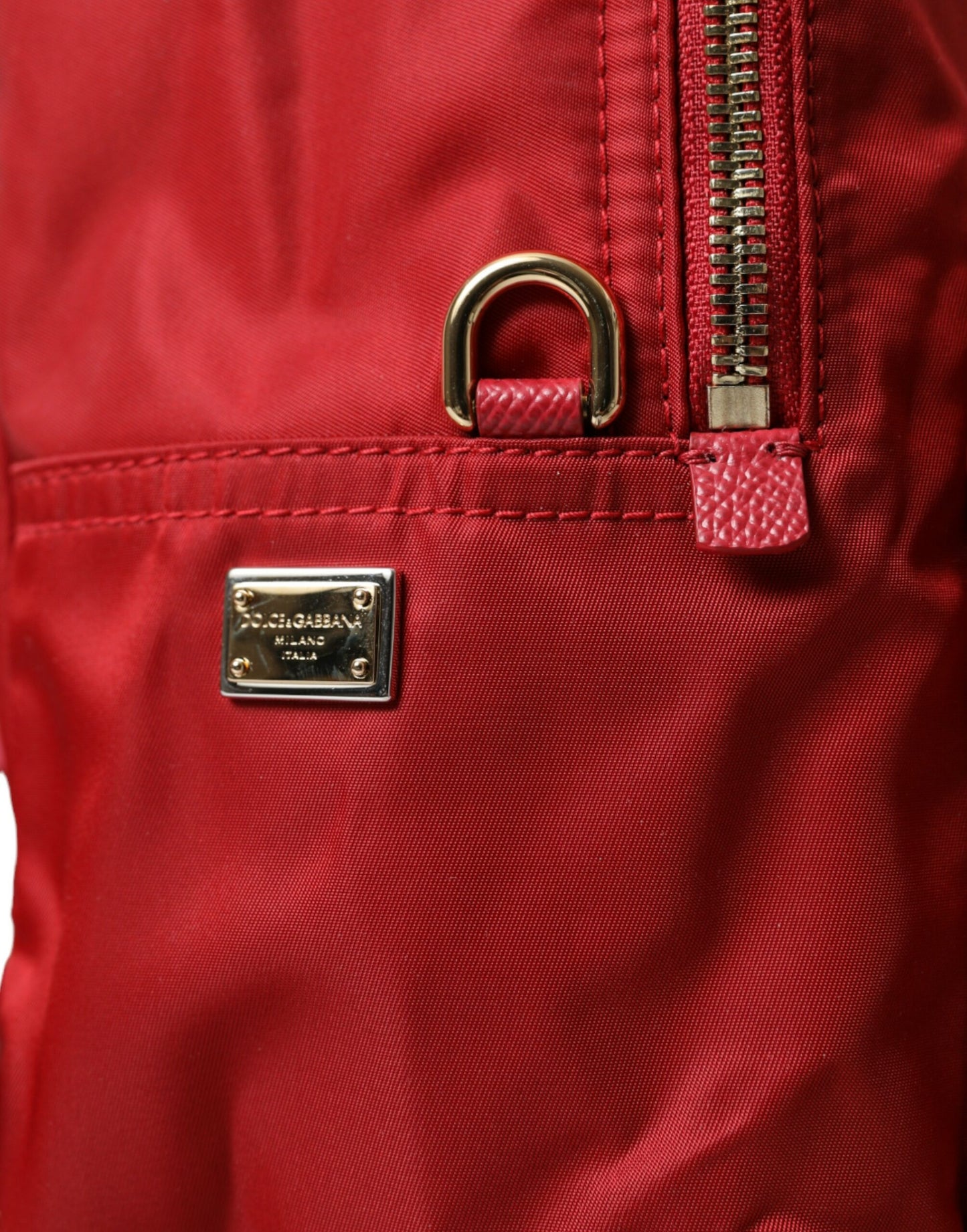 Dolce & Gabbana Verzierter roter Rucksack mit Goldverzierung