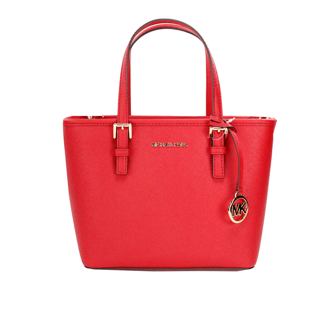 Michael Kors Jet Set Bright Red Leder XS Carryall Top Zip Tote Bag Geldbörse