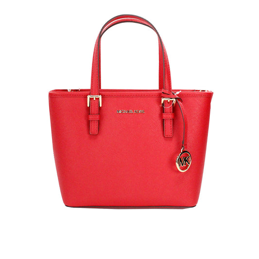 Michael Kors Jet Set Bright Red Leder XS Carryall Top Zip Tote Bag Geldbörse