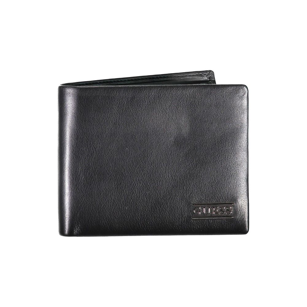 Guess Jeans Elegantes Schwarzes Leder Bifold Wallet