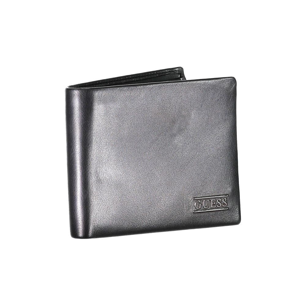 Guess Jeans Elegantes Schwarzes Leder Bifold Wallet