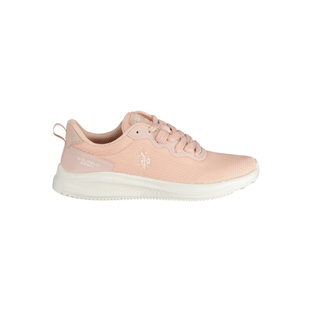 U.S. POLO ASSN. Schicke rosa Schnürsenkel-Sneakers mit kontrastierenden Details