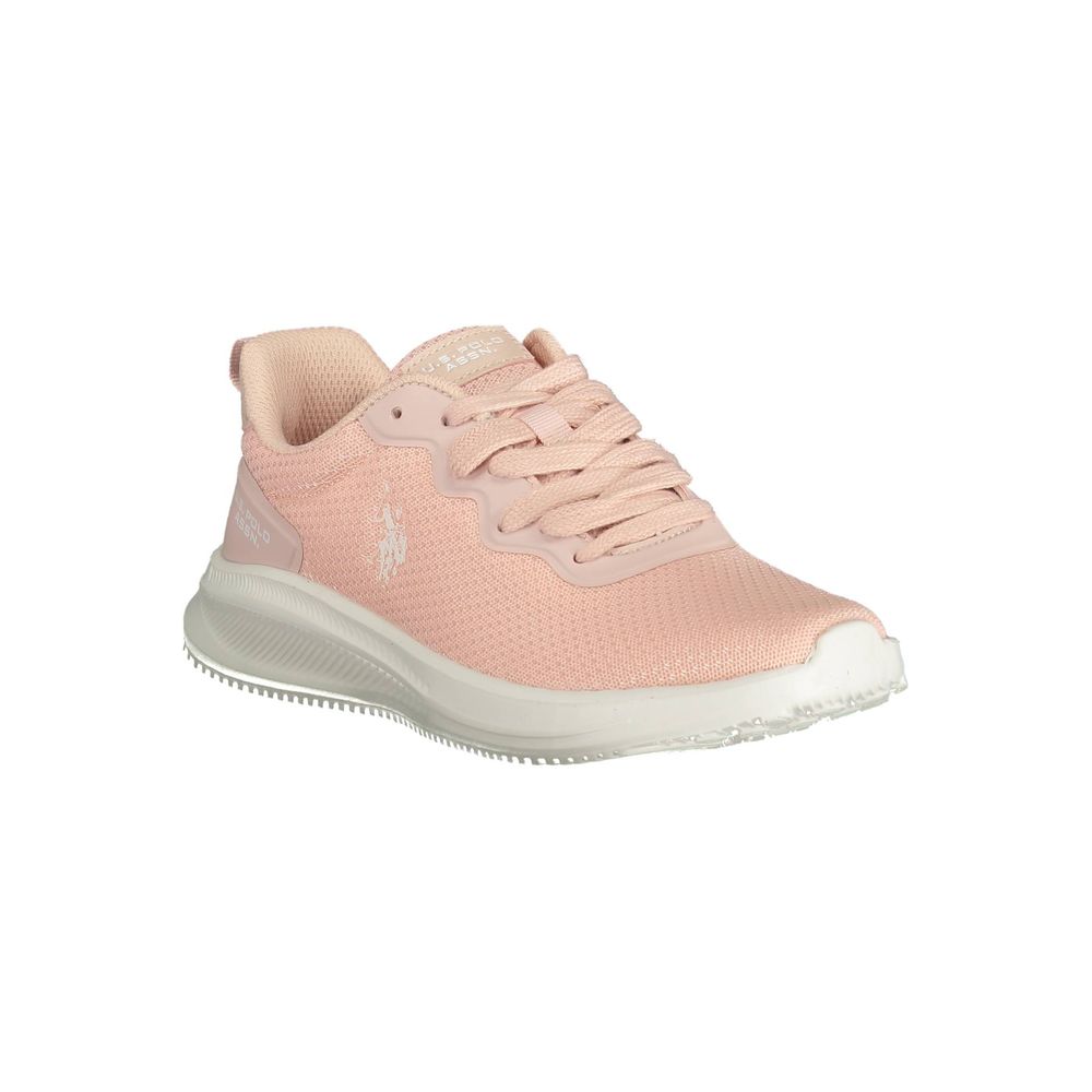 U.S. POLO ASSN. Schicke rosa Schnürsenkel-Sneakers mit kontrastierenden Details