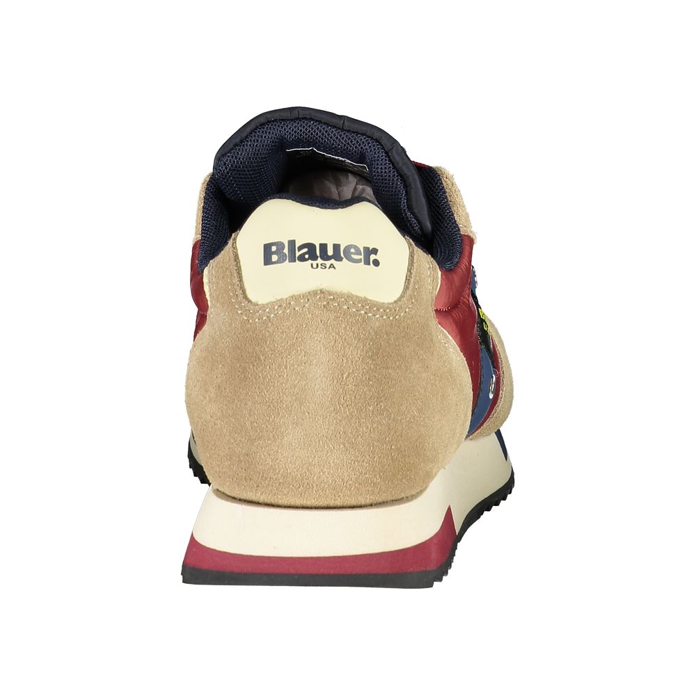 Blauer Beige Sportschuhe mit kontrastierenden Akzenten