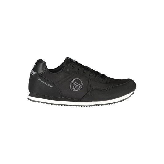 Sergio Tacchini Elegante schwarze bestickte Sneakers mit Schnürsenkeln