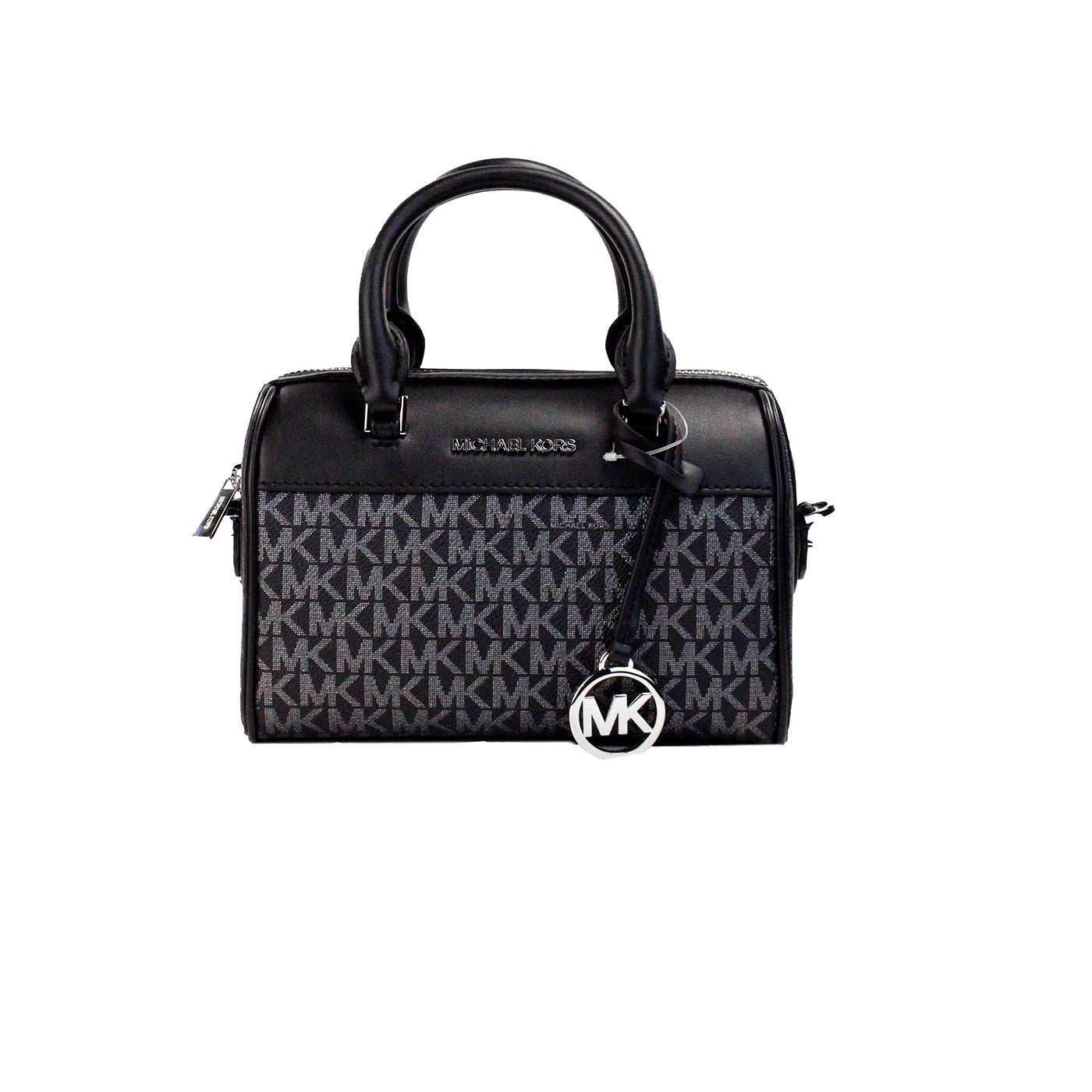 Michael Kors Travel XS Black Silver Signature PVC Duffle Crossbody Bag Geldbörse