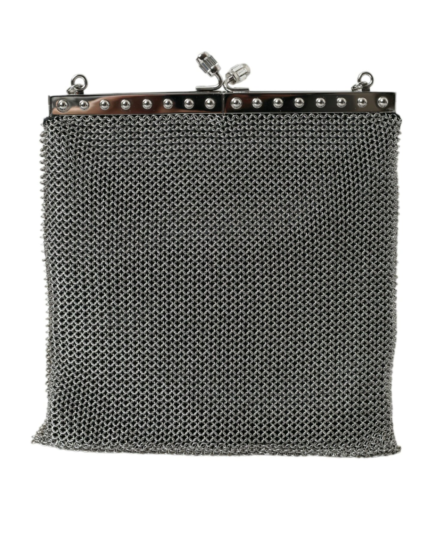 Prada Elegante silberne Mesh-Schulter-Abendtasche