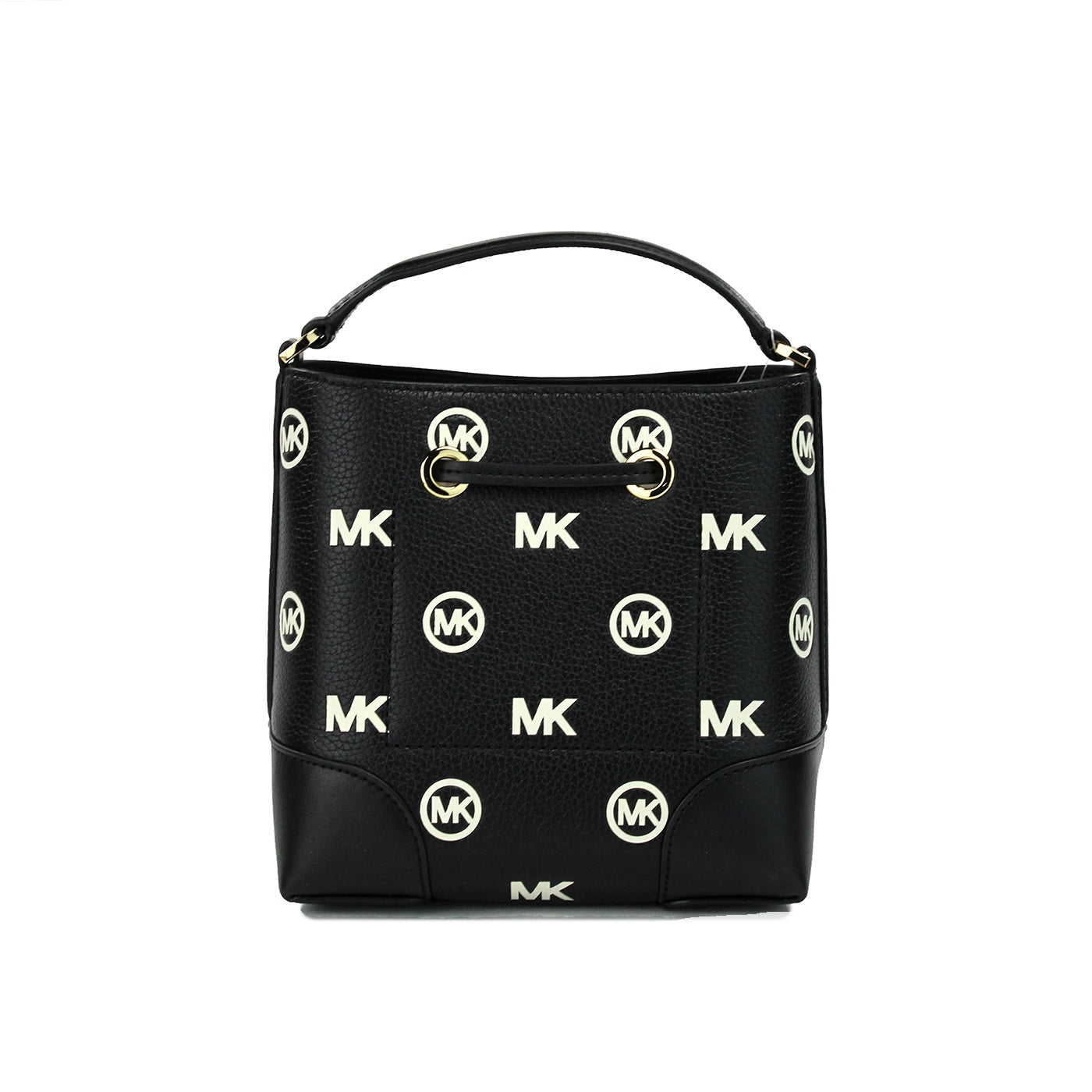 Michael Kors Mercer Small Black Embossed Drawstring Bucket Messenger Bag Geldbörse