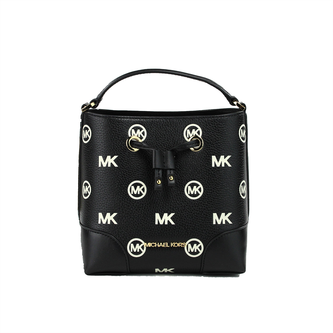 Michael Kors Mercer Small Black Embossed Drawstring Bucket Messenger Bag Geldbörse