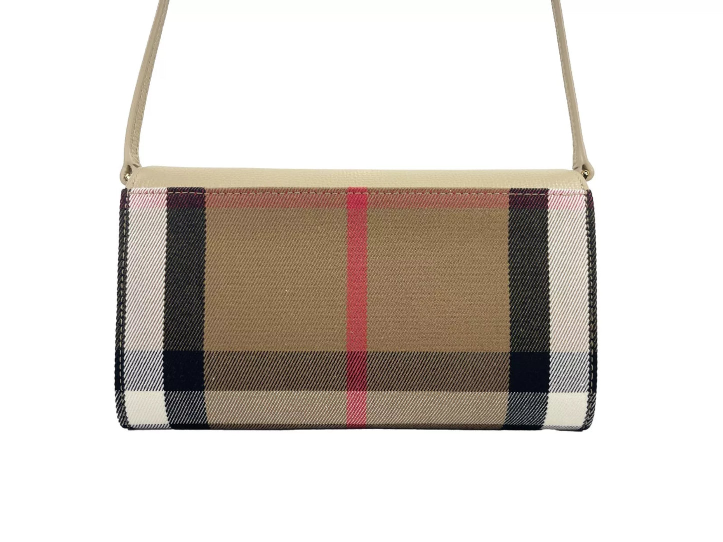 Burberry Hannah Small House Check Coca Leder Umhängetasche