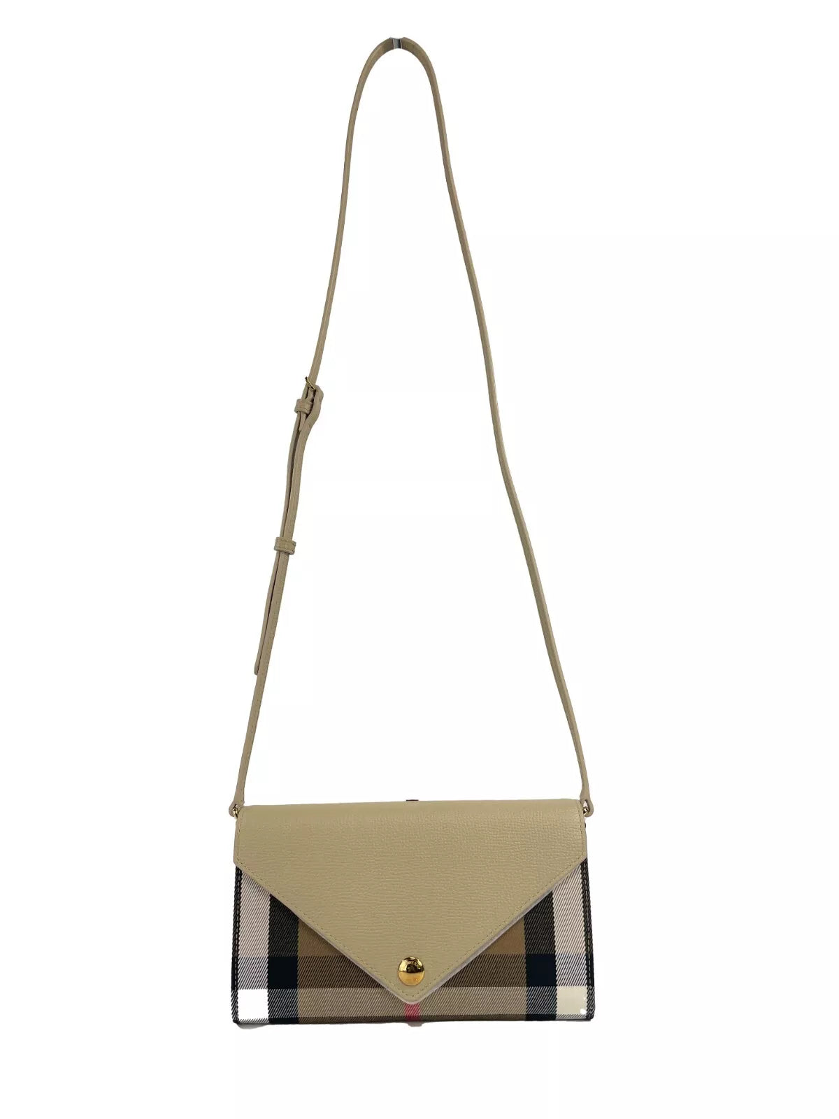 Burberry Hannah Small House Check Coca Leder Umhängetasche