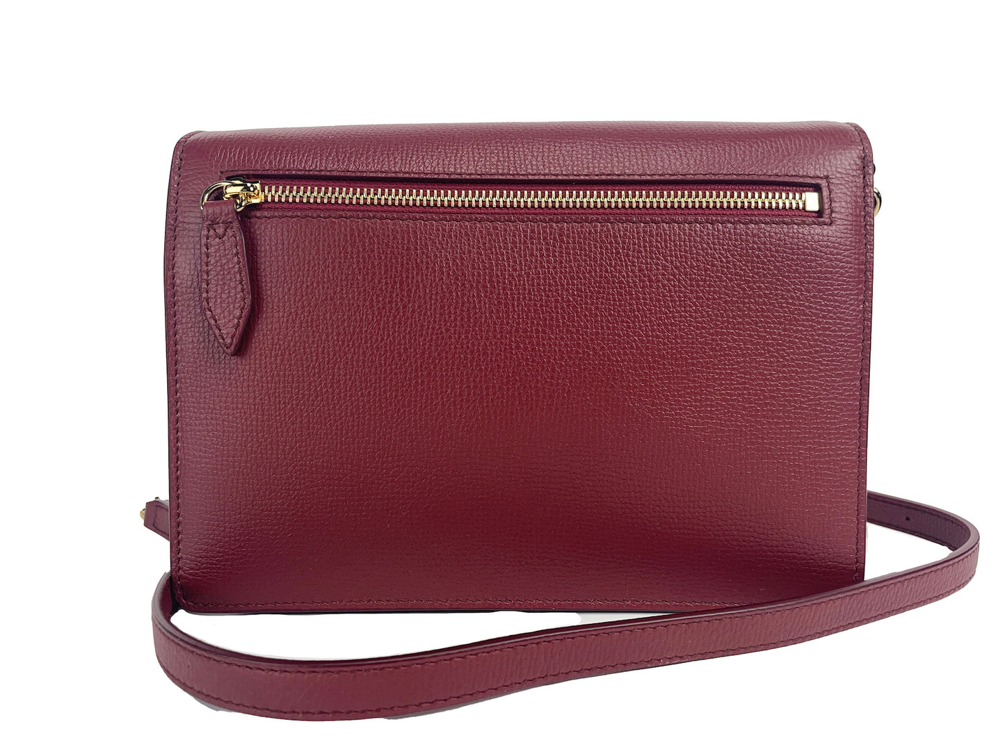 Burberry Macken Small Crimson House Check Leder Crossbody Tasche