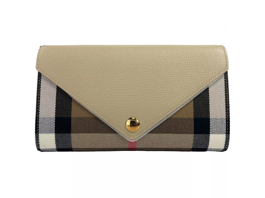 Burberry Hannah Small House Check Coca Leder Umhängetasche