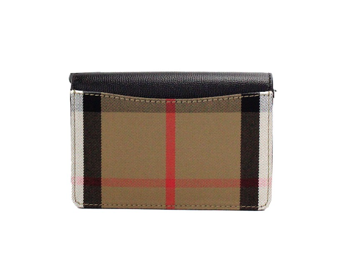 Burberry Hampshire Small House Check Canvas Schwarz Derby Leder Crossbody Bag