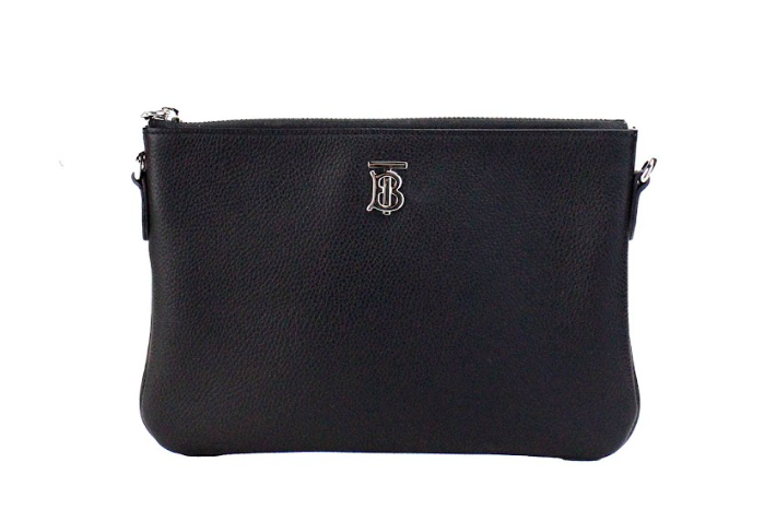 Burberry Peyton Monogram Schwarz Lederbeutel Crossbody Tasche Geldbörse