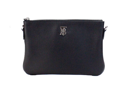 Burberry Peyton Monogram Schwarz Lederbeutel Crossbody Tasche Geldbörse