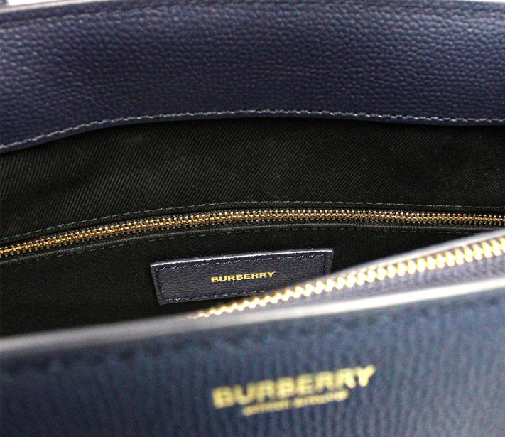 Burberry Banner Medium Regency Blau Leder Tote Crossbody Handtasche Geldbörse