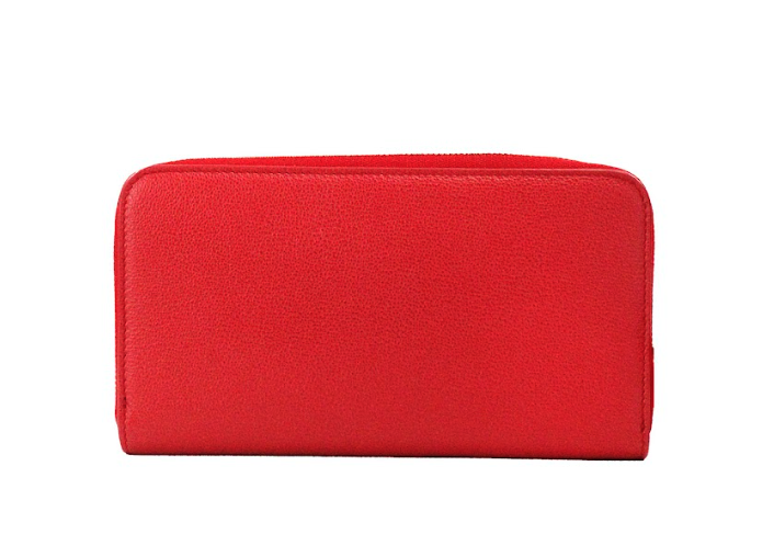 Burberry Elmore Rotes, geprägtes Logo Leder Continental Clutch Brieftasche