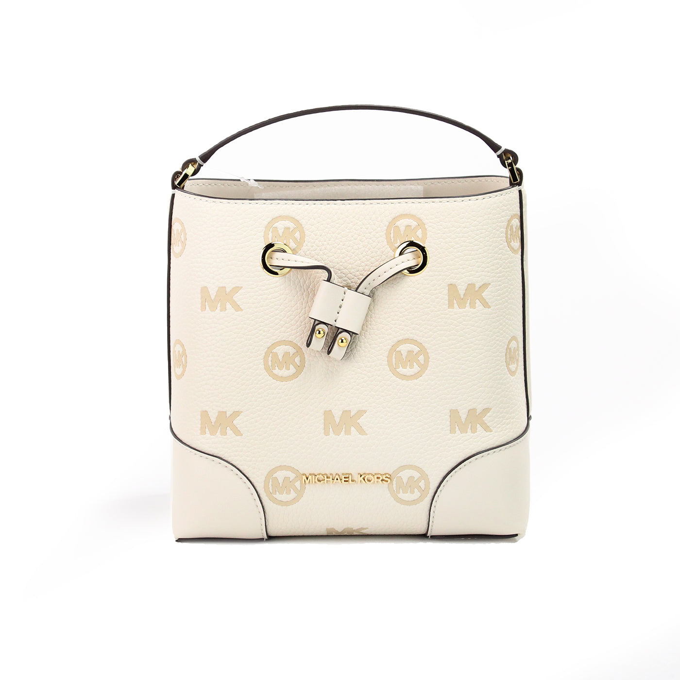 Michael Kors Mercer Small Light Cream Geprägte Drawstring Bucket Messenger Bag