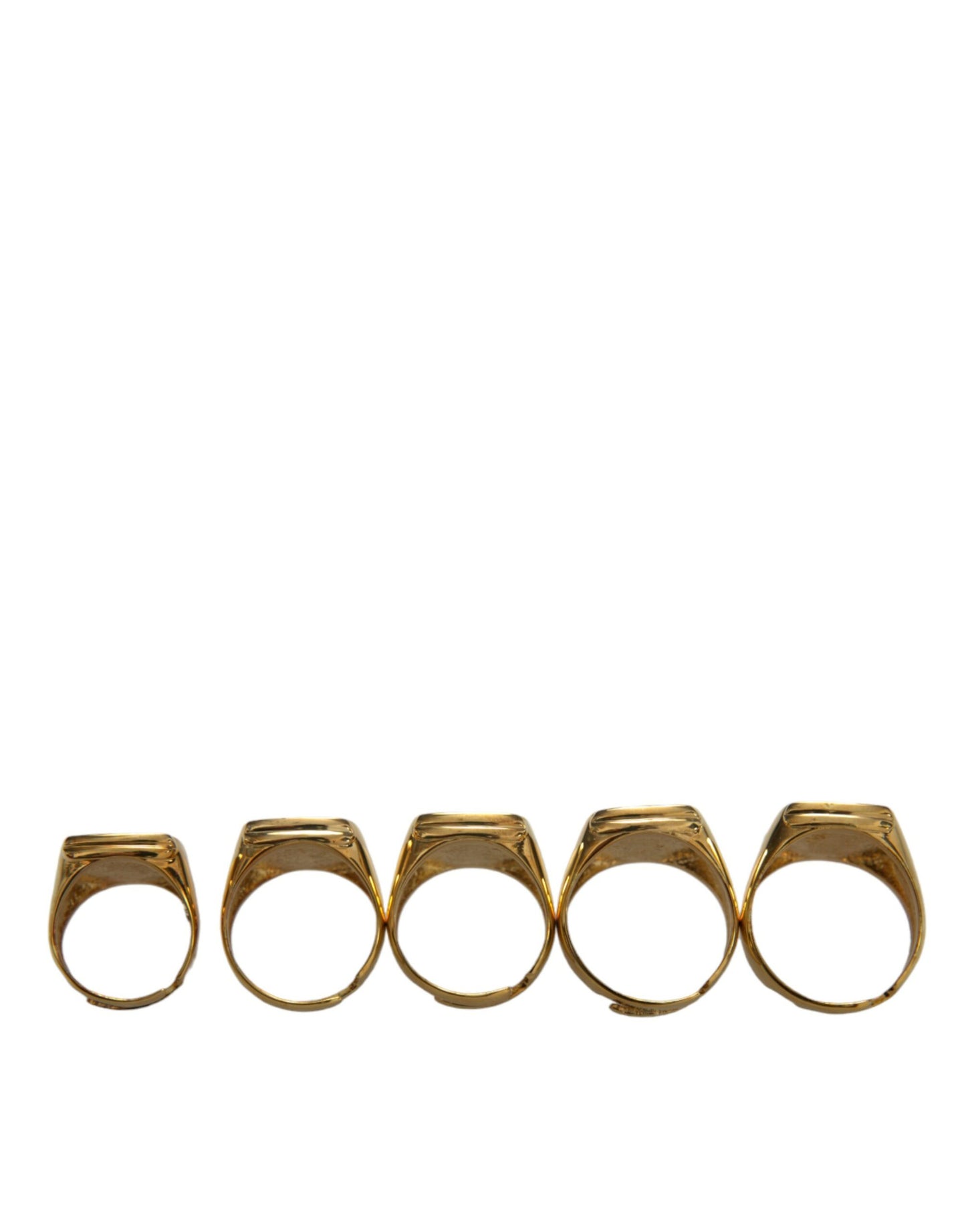 Dolce & Gabbana Gold Messing ROYAL Emaille Satz von 5 Ring