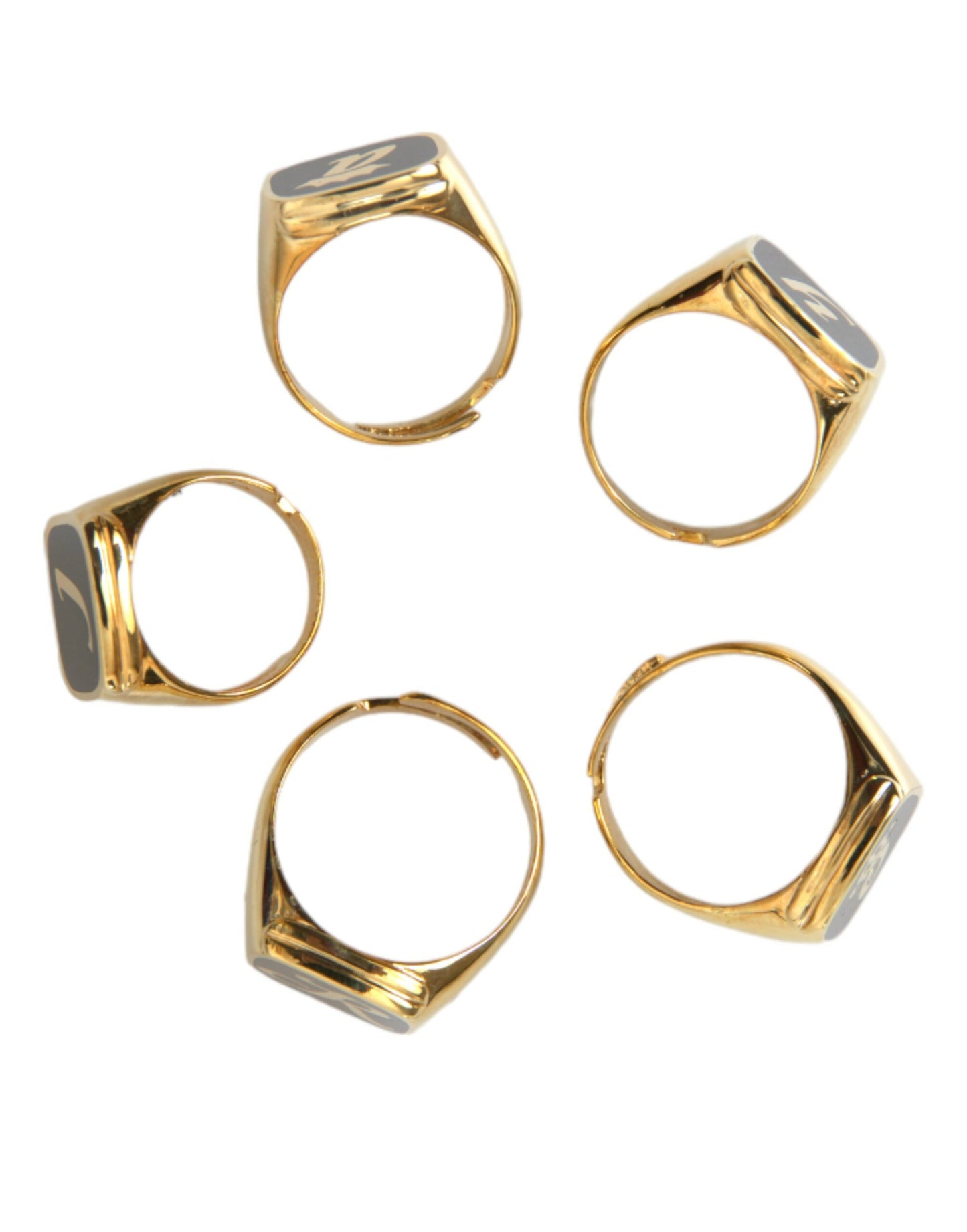 Dolce & Gabbana Gold Messing ROYAL Emaille Satz von 5 Ring