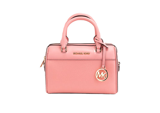 Michael Kors Travel XS Tea Rose Pebbled Leather Duffle Crossbody Handtasche Geldbörse