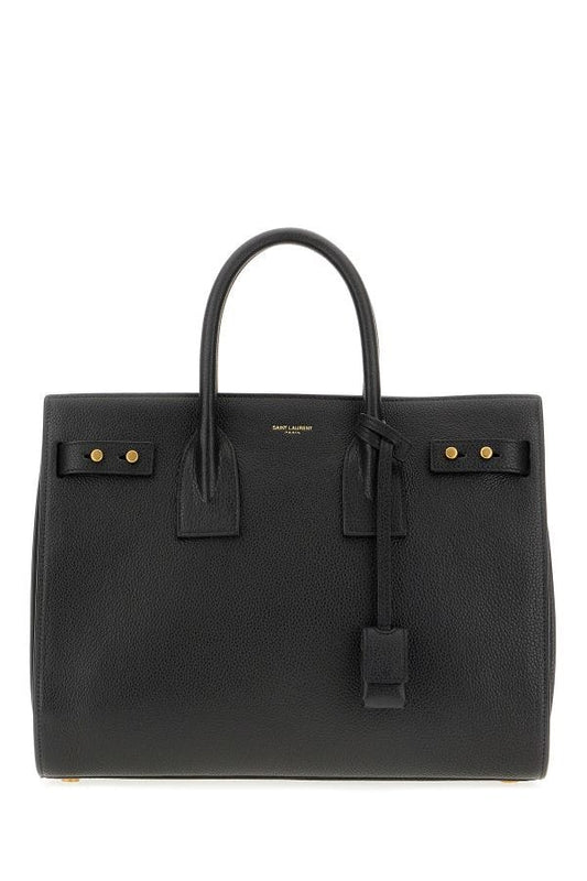 Saint Laurent Sac de Jour Handtasche aus schwarzem Kalbsleder