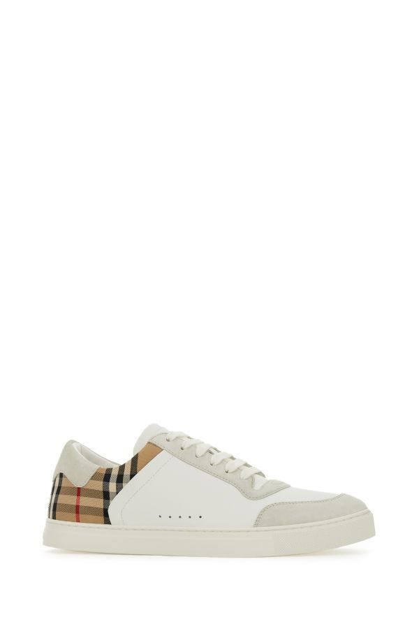 Burberry Weiße Multicolor Kalbsleder-Sneakers