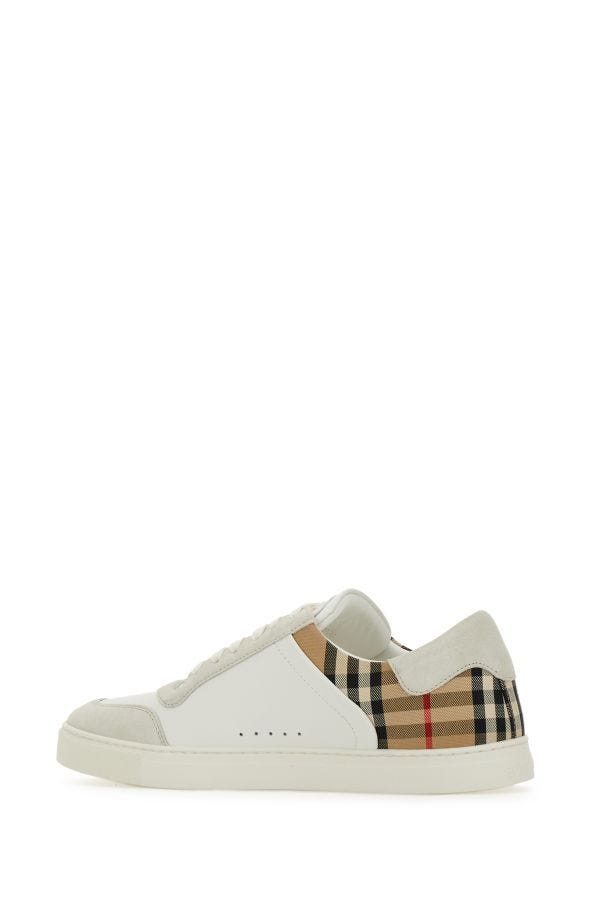 Burberry Weiße Multicolor Kalbsleder-Sneakers