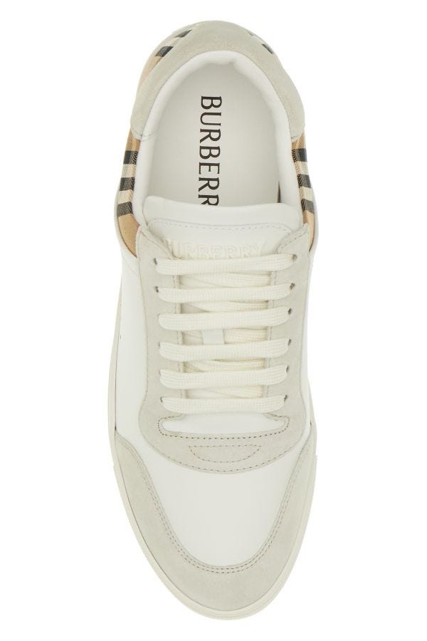 Burberry Weiße Multicolor Kalbsleder-Sneakers