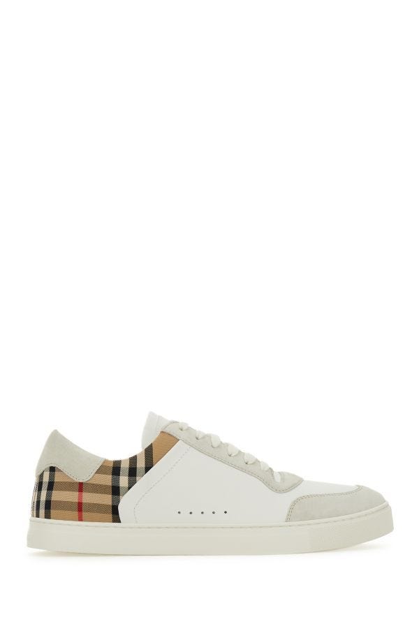 Burberry Weiße Multicolor Kalbsleder-Sneakers