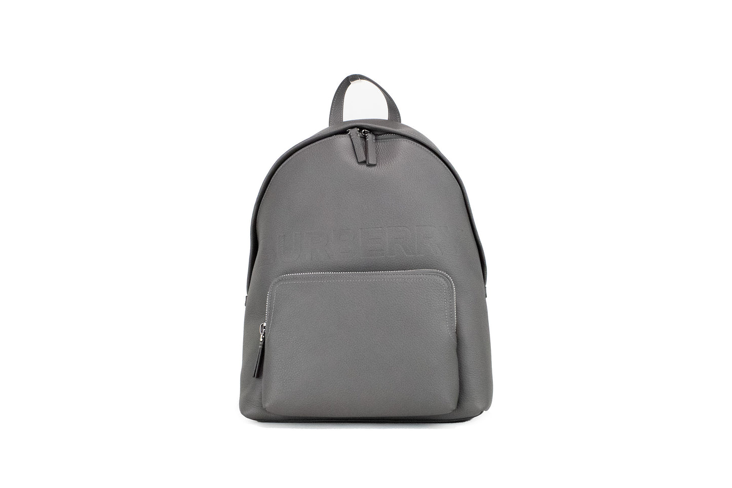 Burberry Abbeydale Branded Charcoal Grey Gekörntes Leder Rucksack Büchertasche