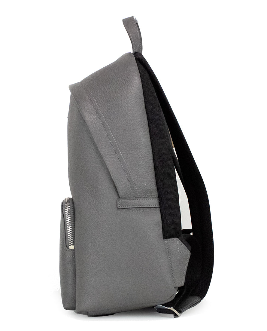 Burberry Abbeydale Branded Charcoal Grey Gekörntes Leder Rucksack Büchertasche