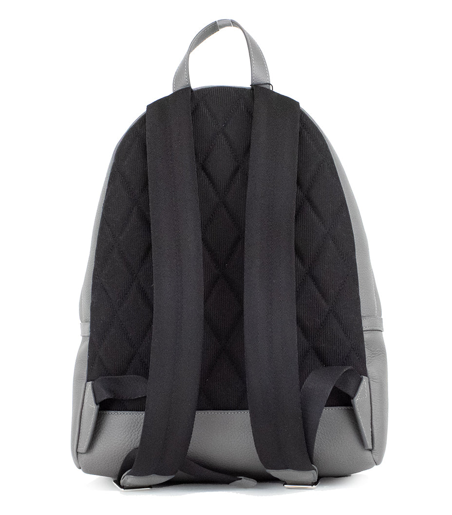 Burberry Abbeydale Branded Charcoal Grey Gekörntes Leder Rucksack Büchertasche