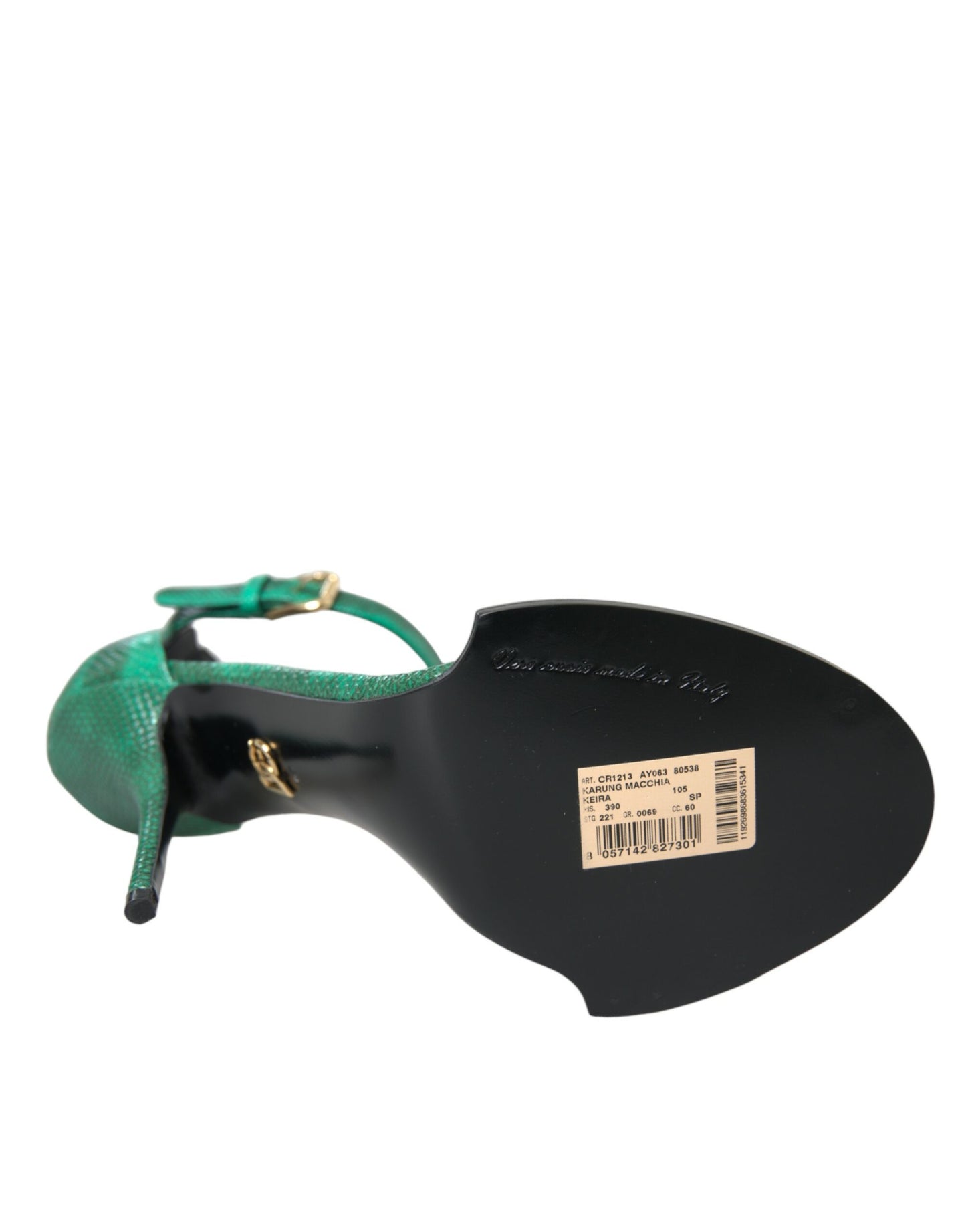 Dolce & Gabbana Grüne Exotische Leder Kristall Sandalen Schuhe