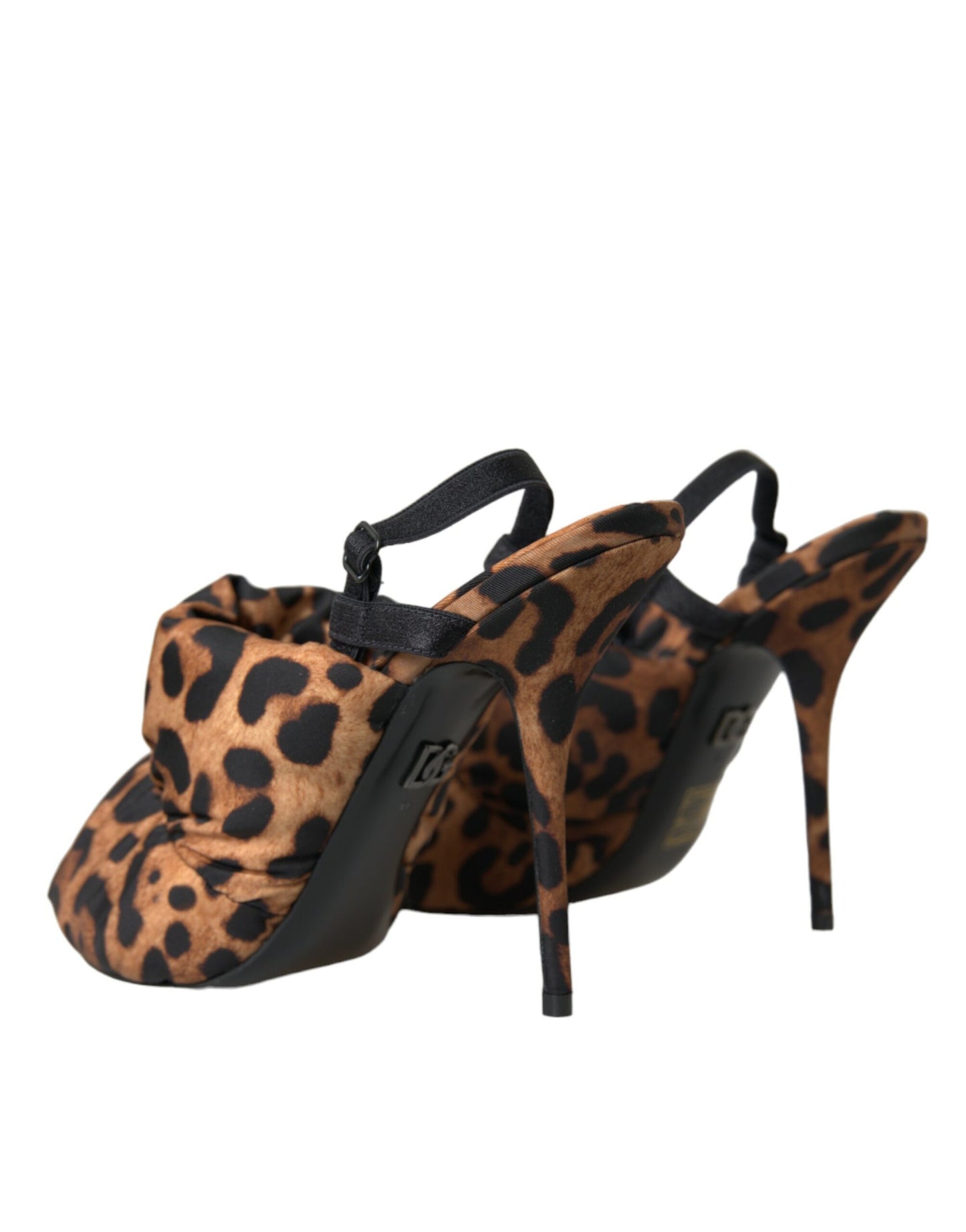 Dolce & Gabbana Braun Leopard Slingback Heels Sandalen Schuhe