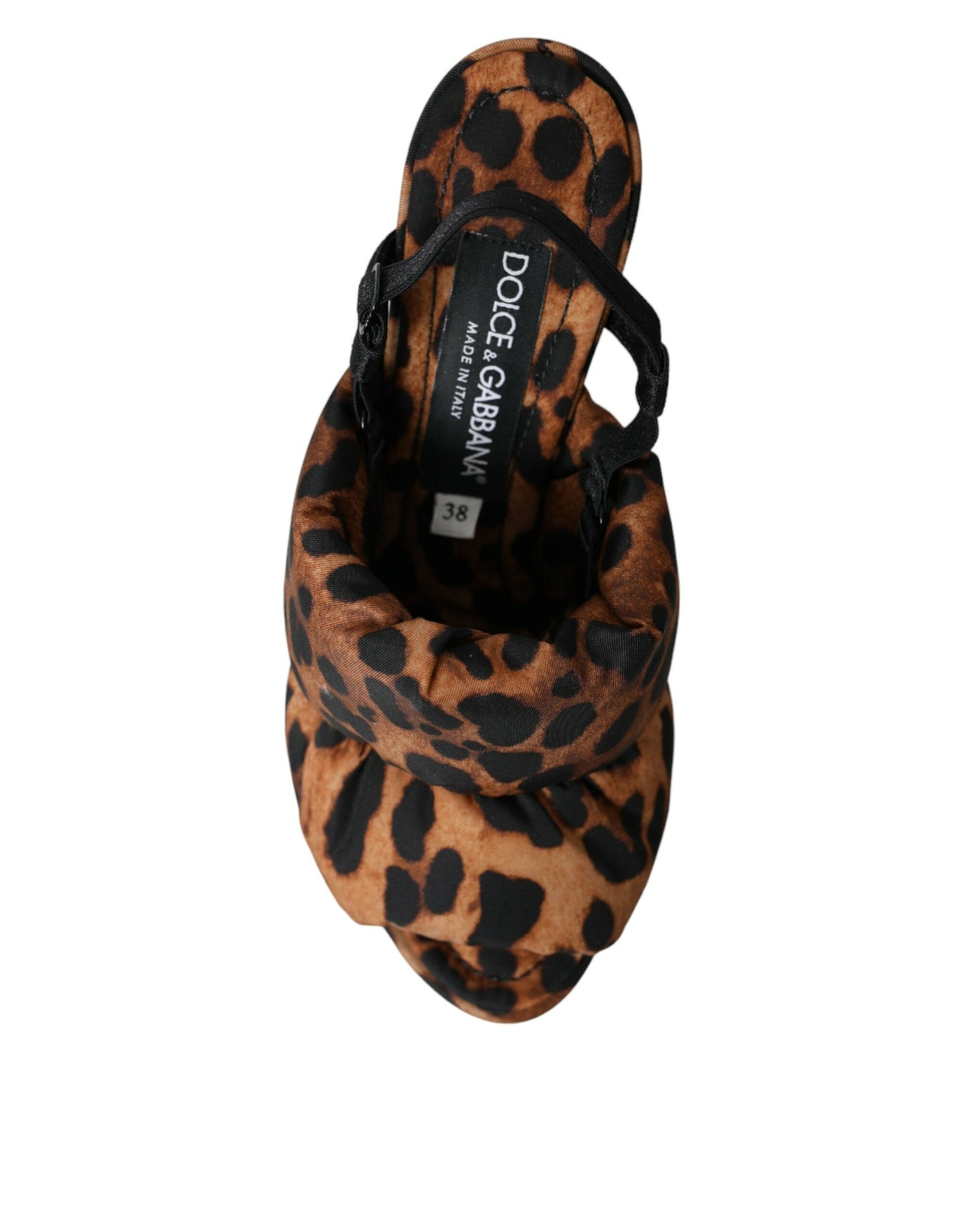 Dolce & Gabbana Braun Leopard Slingback Heels Sandalen Schuhe