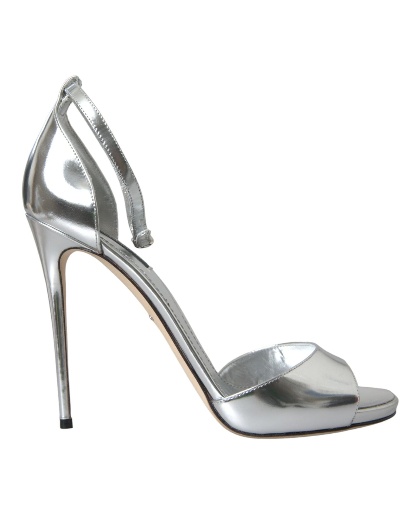 Dolce & Gabbana Silber KEIRA Leder Heels Sandalen Schuhe