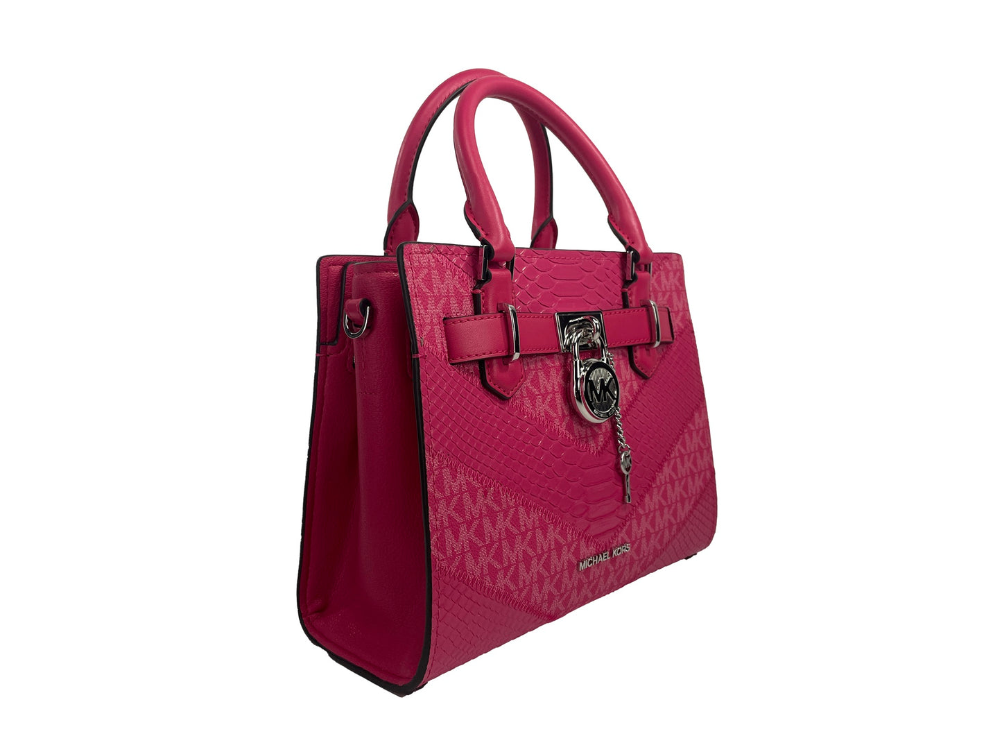 Michael Kors Hamilton Small Electric Pink Satchel Umhängetasche