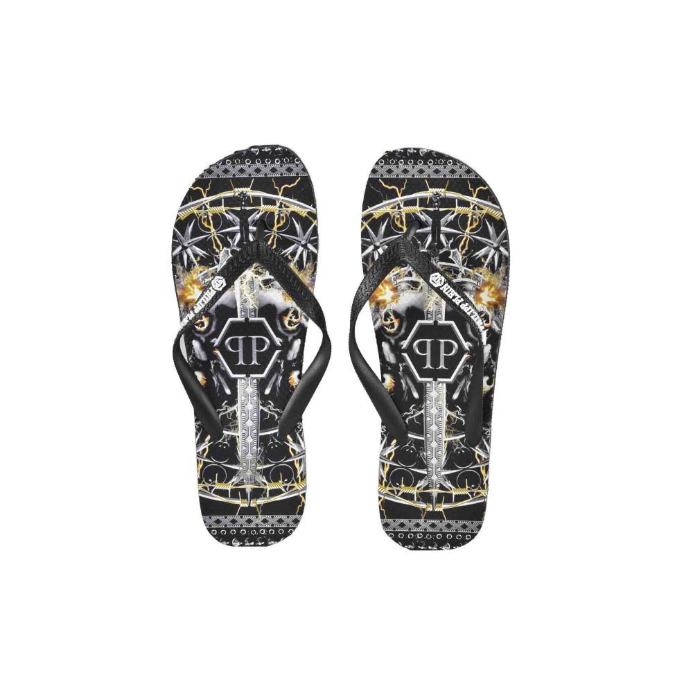 Philipp Plein Vibrant Graphic Print Damen Flip Flops