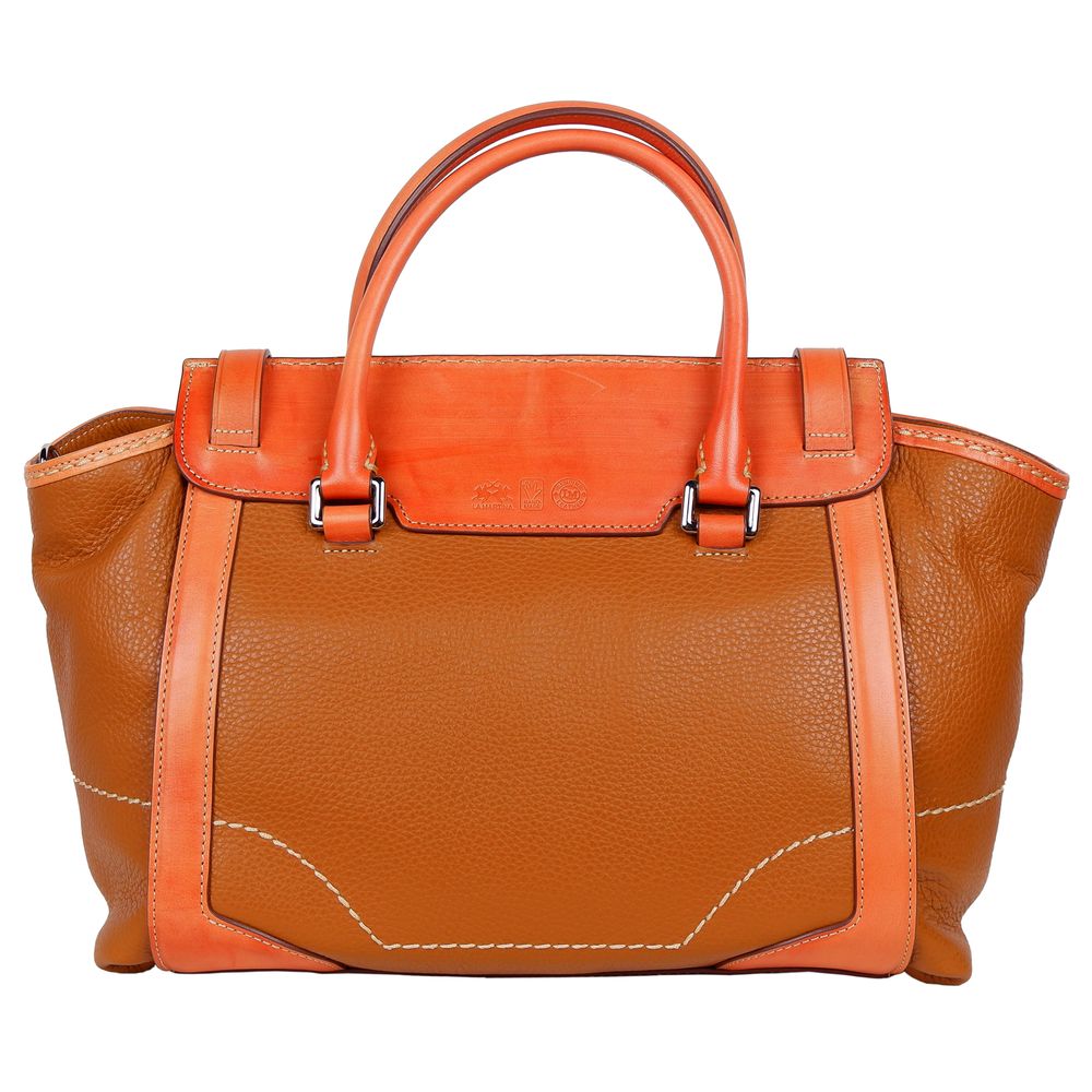 La Martina Orangefarbene Lederhandtasche