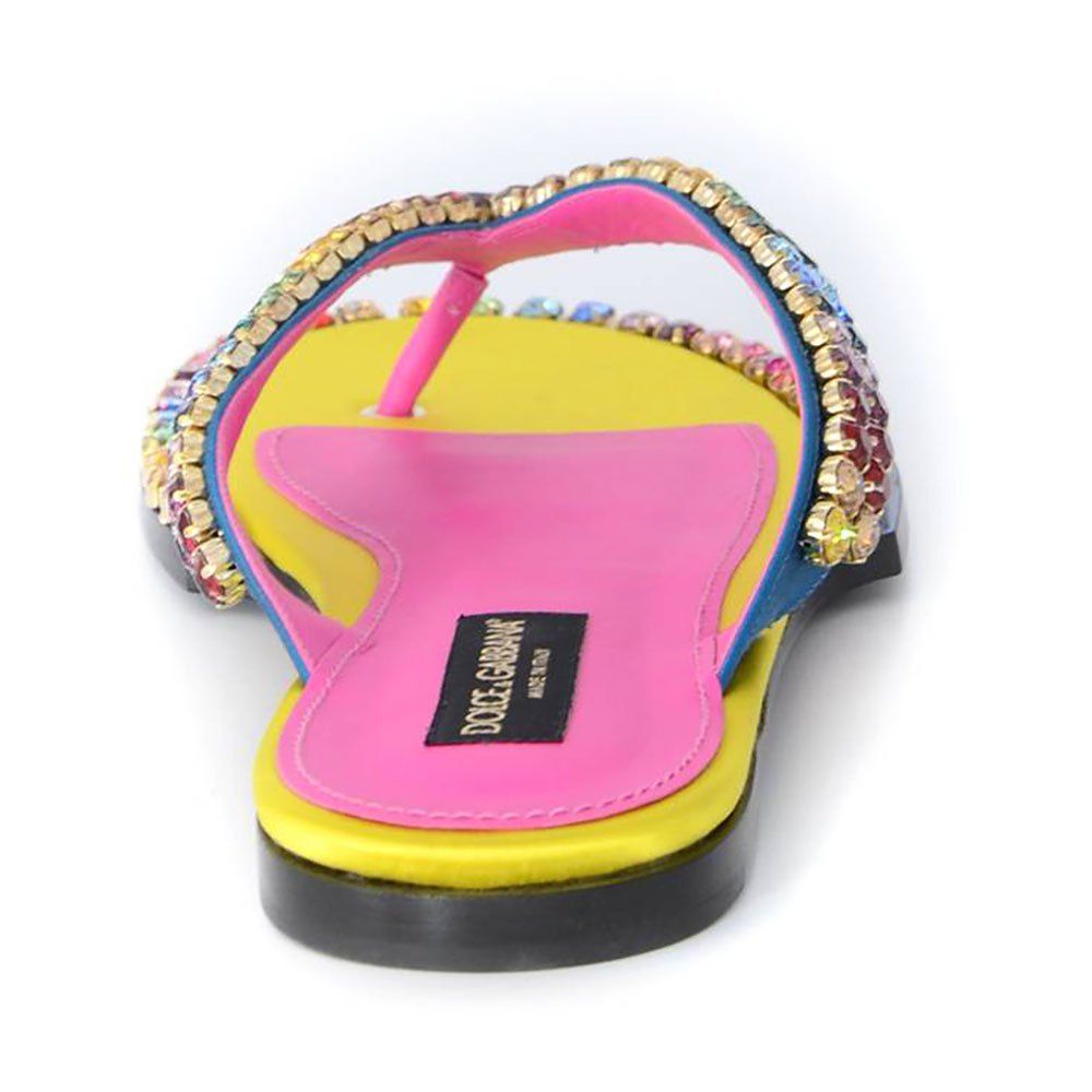 Dolce & Gabbana Kristallverzierte Flip-Flops aus Seidenmischung