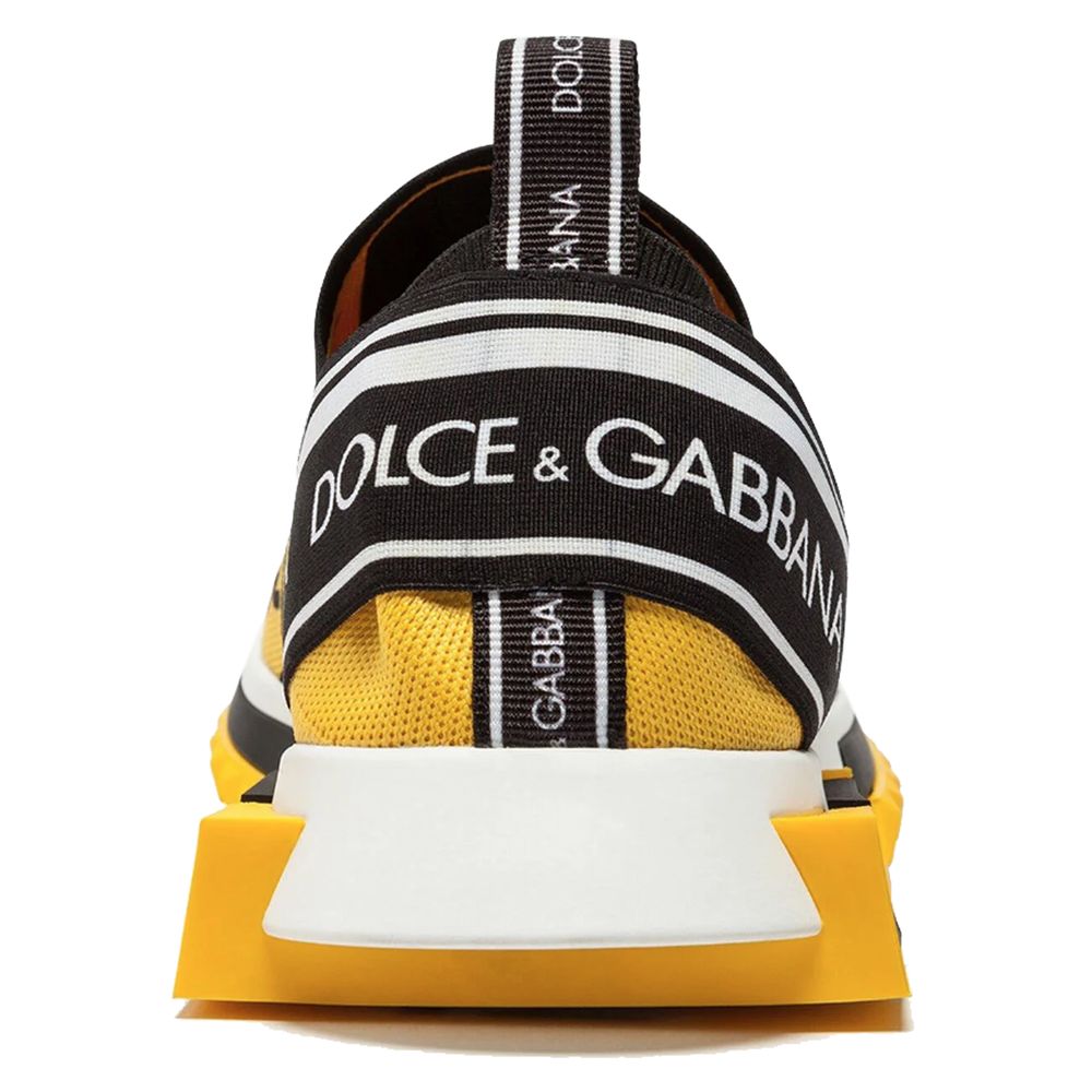 Dolce & Gabbana Schicke Stretch-Sneakers mit Logoprint in leuchtendem Gelb