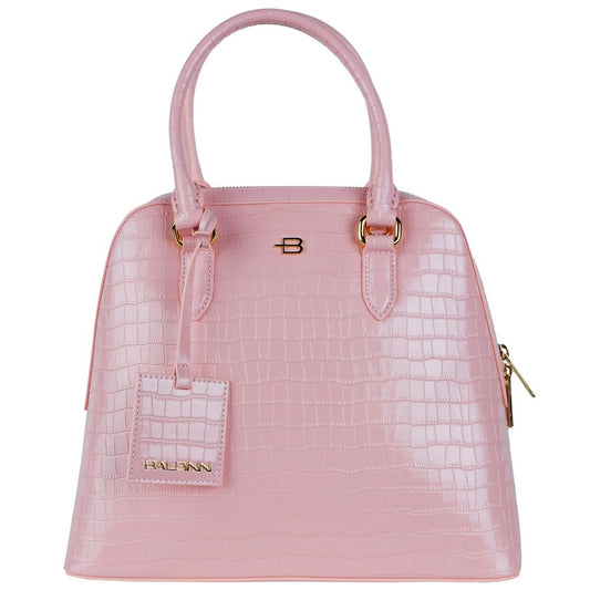 Baldinini Trend Rosa Handtasche aus Kalbsleder mit Python-Print